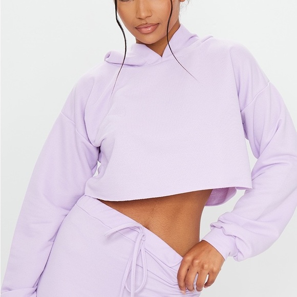 Hï Ibiza cropped lilac hoodie - Picture 7 of 7